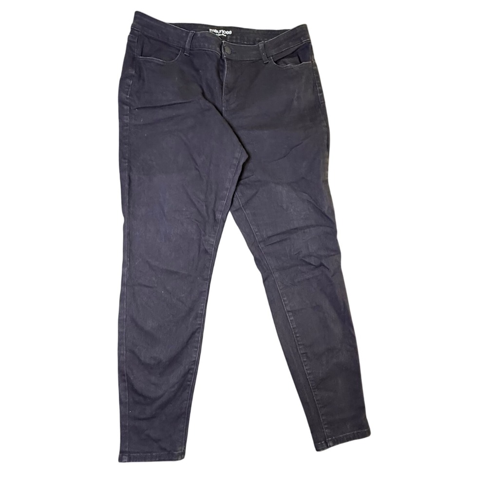 maurices Mid-Rise Black Wash‎ Denim Skinny Jeans Womens XL Long Stretch